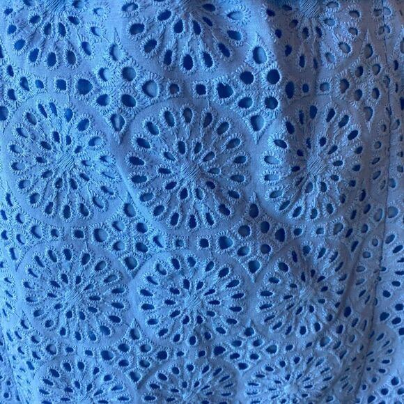 LILLY PULITZER Size 2 Ryann Belted Eyelet Sheath Dress Frenchie Blue $258 - Picture 6 of 13